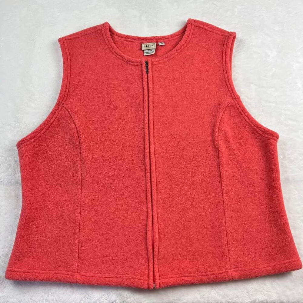 L.L. Bean women’s polar Fleece Vest Salmon Pink size X-Large